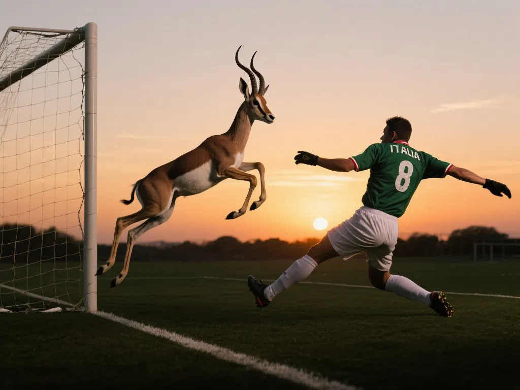 跳羚跃过意大利后卫